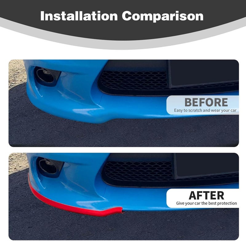 PDKLIN for Charger Front Bumper Lip Splitter Protector Cover Trim for 2015-2023 Dodge Charger Red Exterior Accessories 2pcs, Not for SXT/Widebody - Image 3